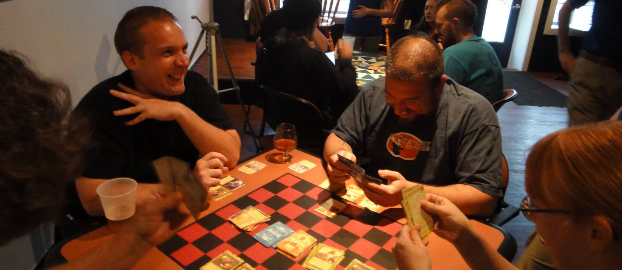 The family-friendly card game Havok & Hijinks playtested well at Mystery Brewery